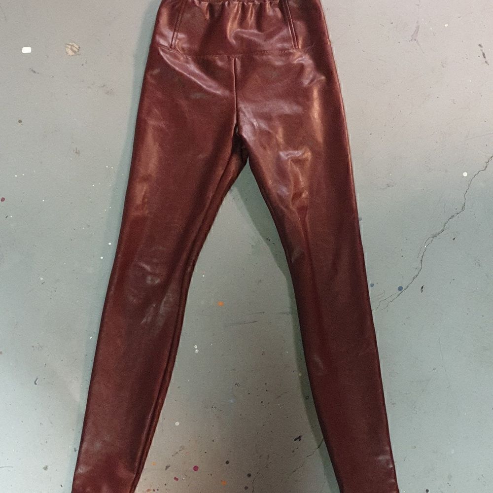 Mahogany Size Small Love Fire Faux Leather Pants